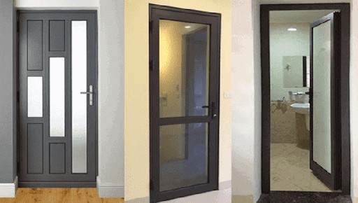 Cửa nhà vệ sinh bằng nhôm kính bền và đẹp 