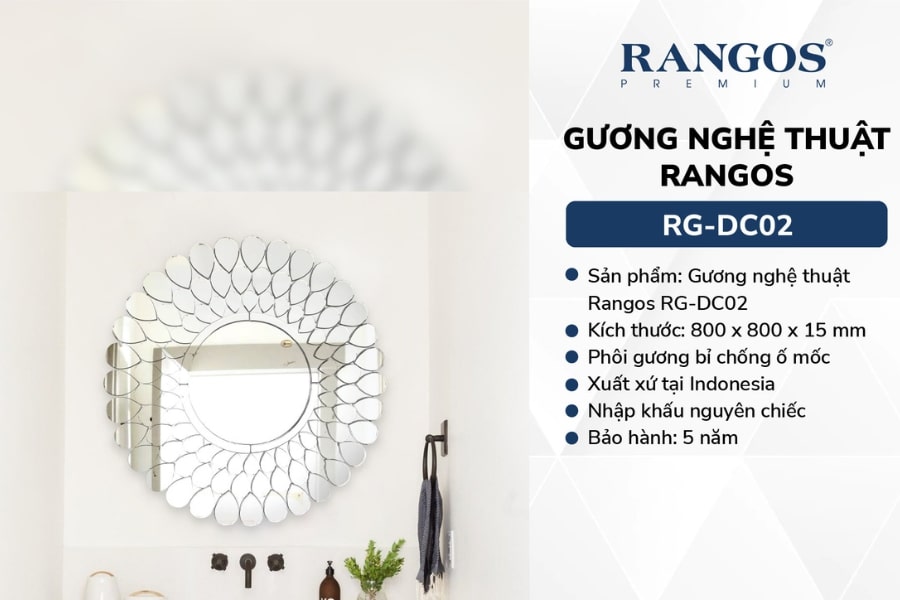 Gương nghệ thuật Rangos - trang hoàng không gian nhà tắm của bạn