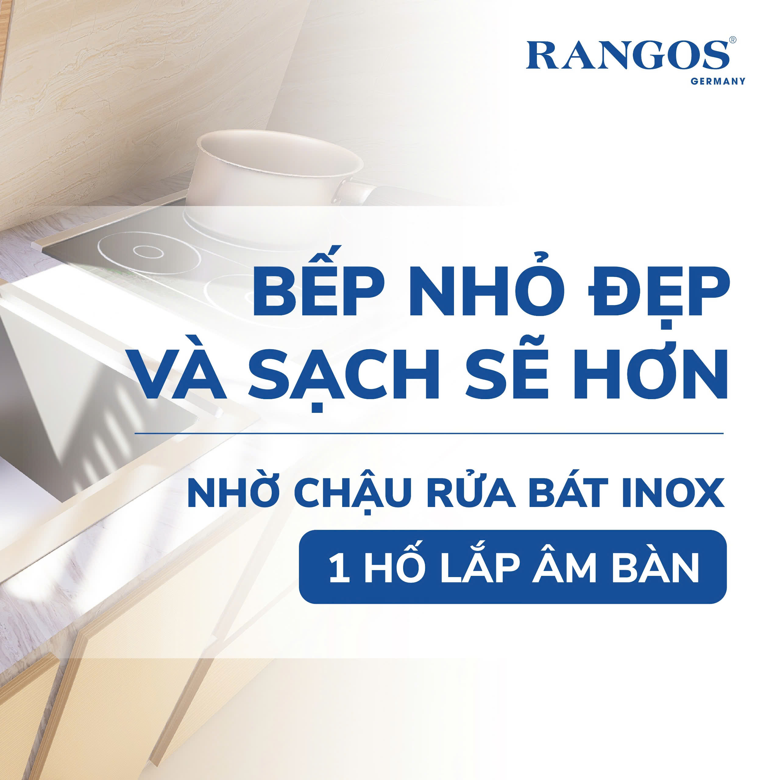 BẾP NHỎ ĐẸP VÀ SẠCH SẼ HƠN NHỜ CHẬU RỬA BÁT INOX 1 HỐ LẮP ÂM BÀN