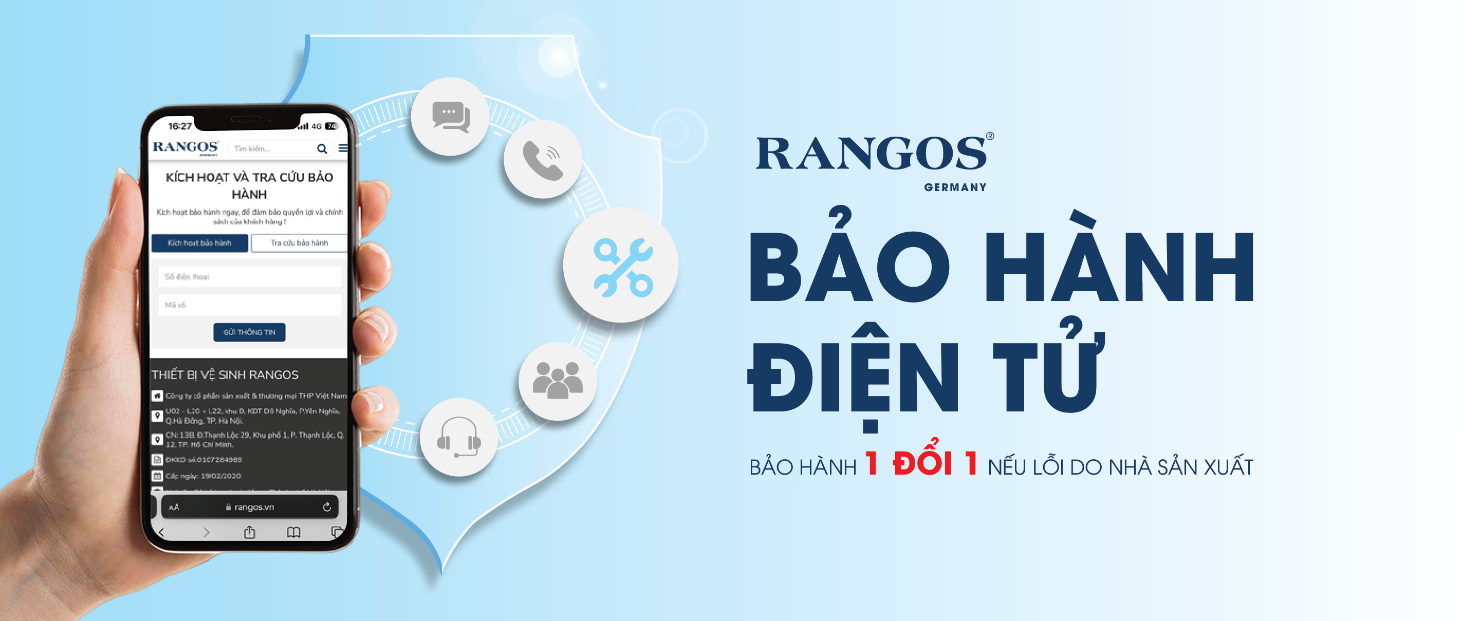 RANGOS bảo hành uy tín 01 đổi 01 nếu lỗi do nhà sản xuất